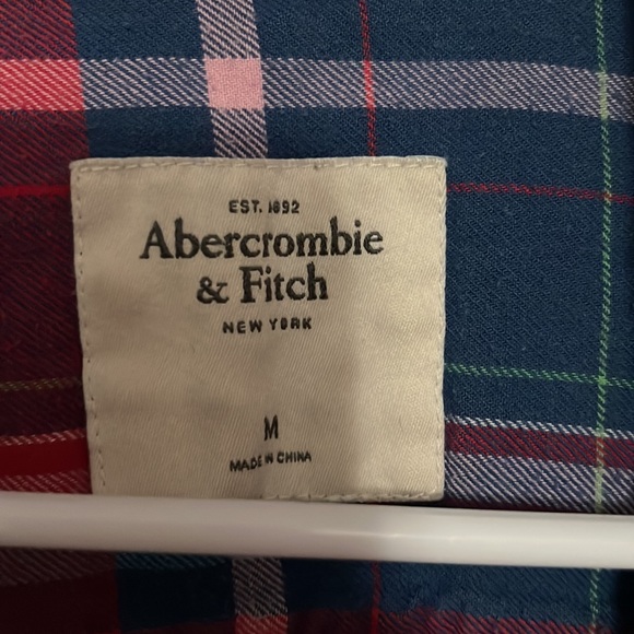 Red and Blue Abercrombie & Fitch flannel. medium - Picture 3 of 7